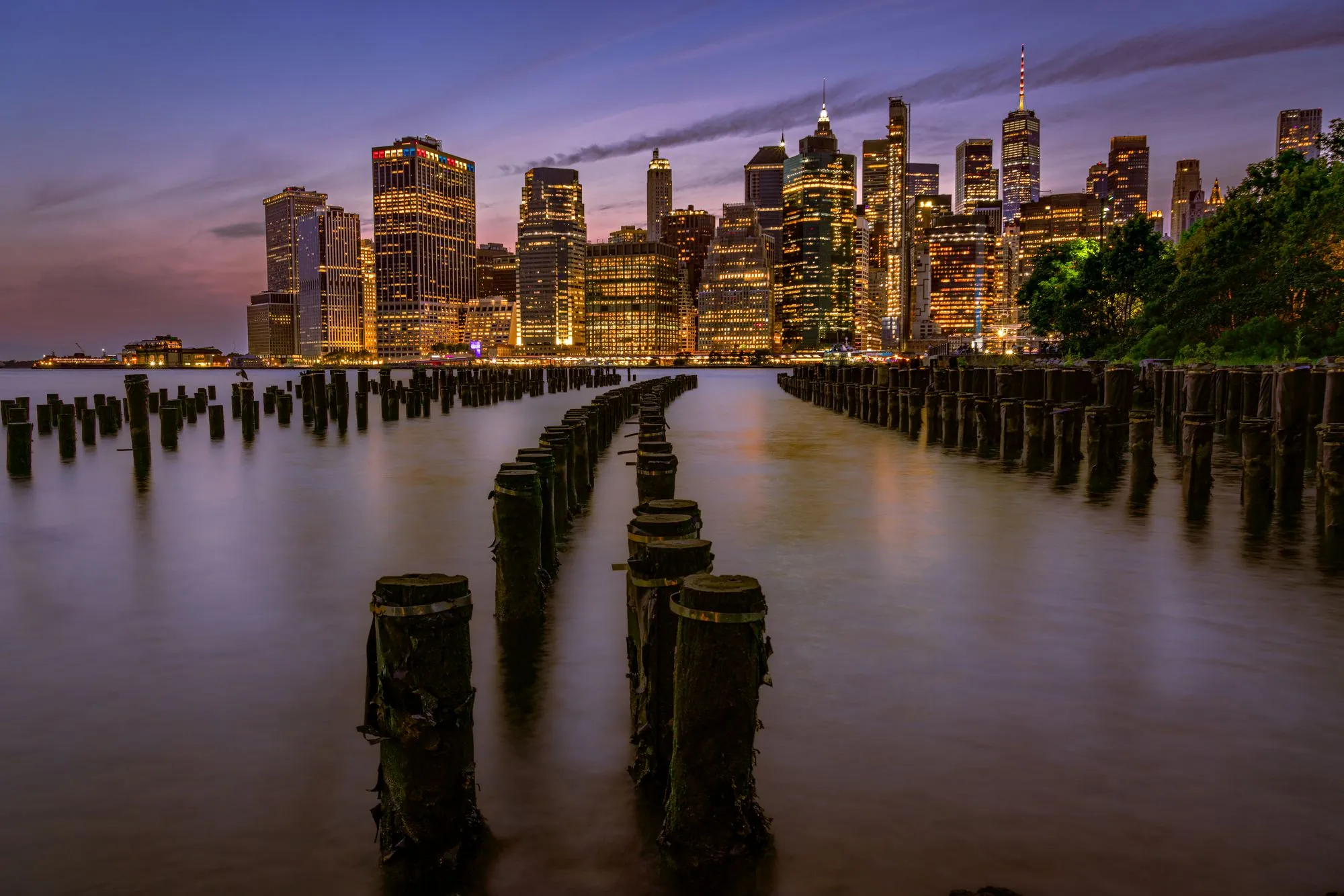 Manhattan's skyline at twilight, New York