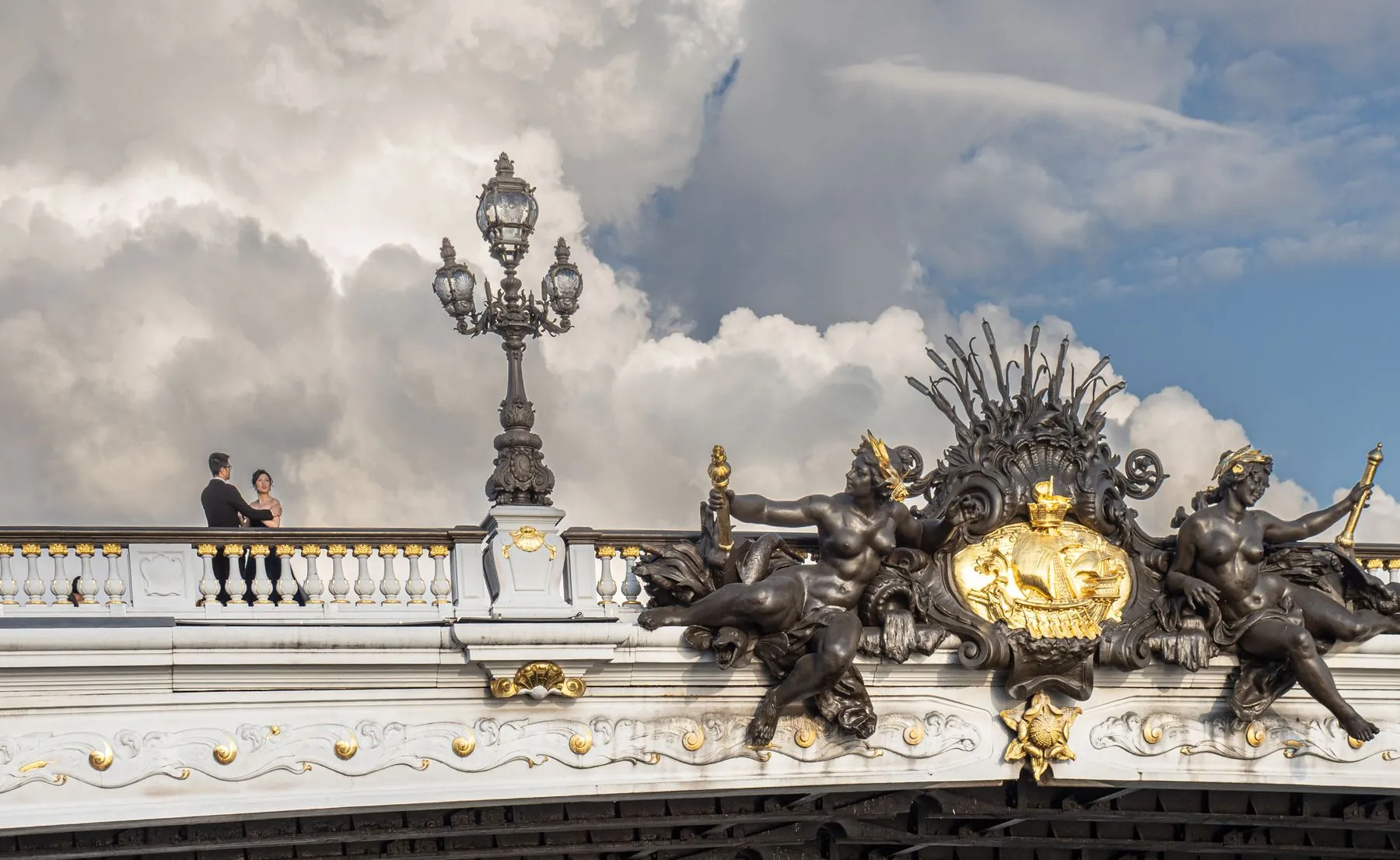 Two people on Pont Alexandre III